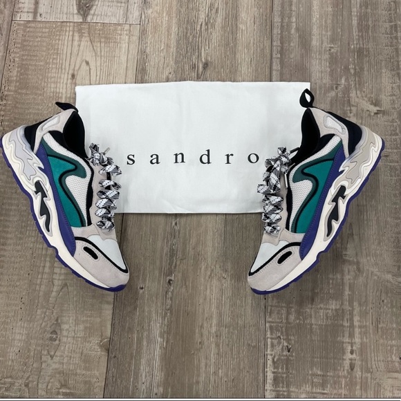 Sandro Flame Designer Leather Sneakers NEW! - Picture 2 of 4